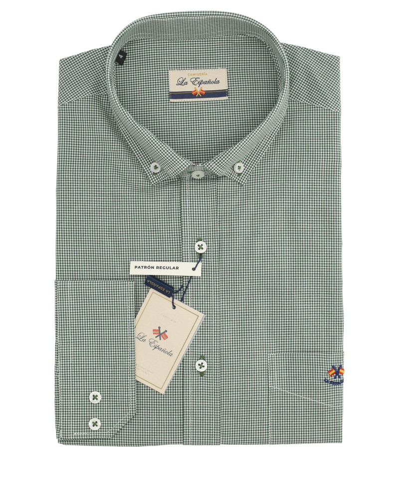 Camisa tejido oxford con bolsillo y logo bordado | La Española