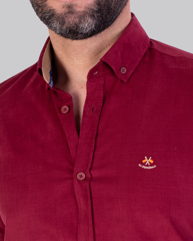 Camisa algodón micropana y cuello botón hombre | La Española