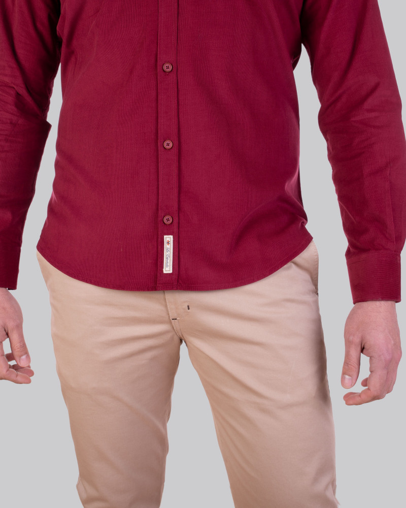 Camisa algodón micropana y cuello botón hombre | La Española