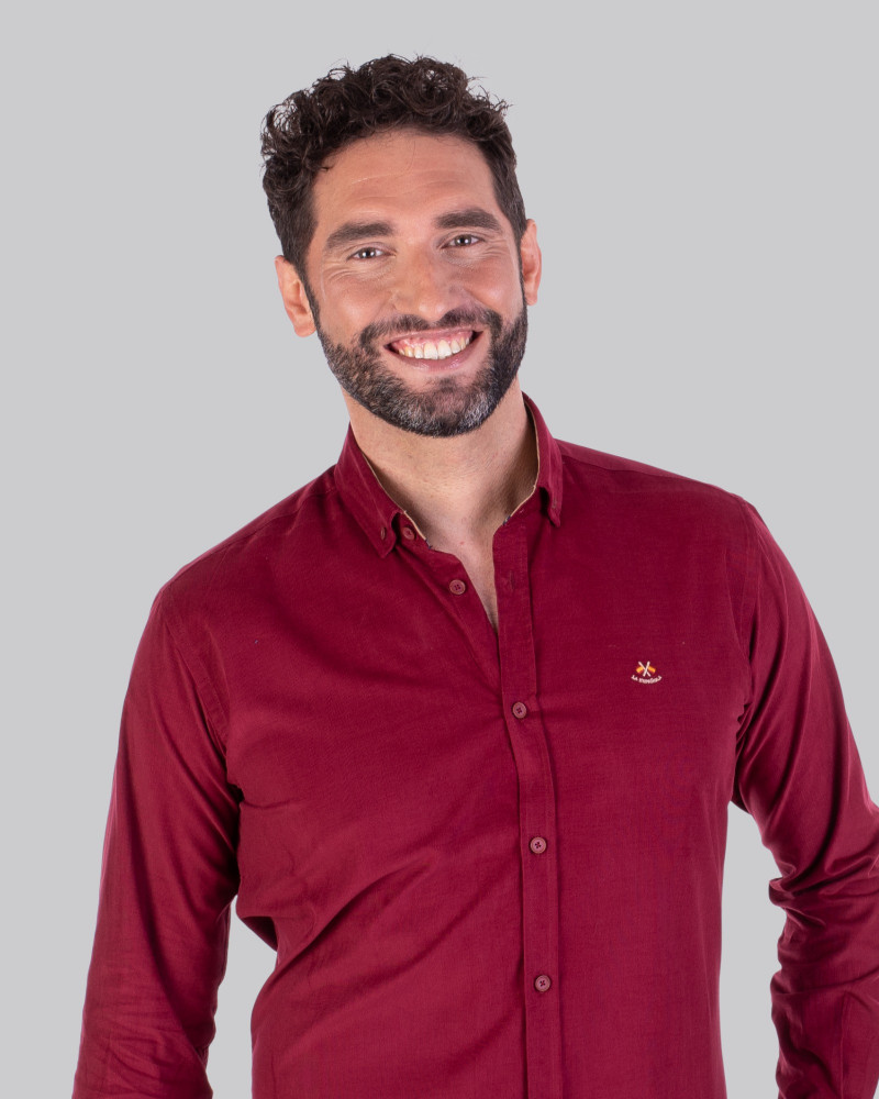 Camisa algodón micropana y cuello botón hombre | La Española