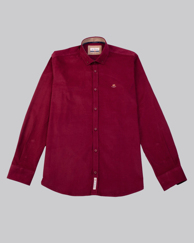 Camisa algodón micropana y cuello botón hombre | La Española