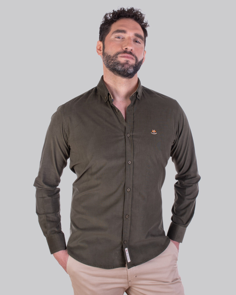 Camisa algodón micropana y cuello boton hombre | La Española