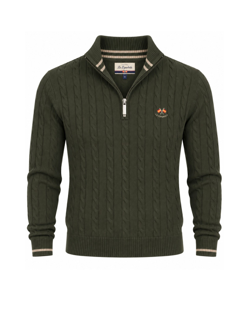 Polo algodón básico con bandera en cuello para hombre | La Española