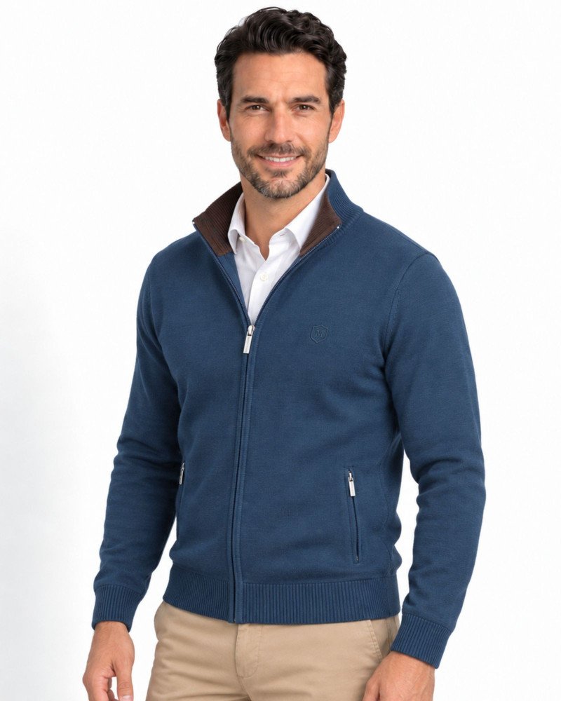 Chaqueta de punto con cremallera tejano para hombre | Martin's