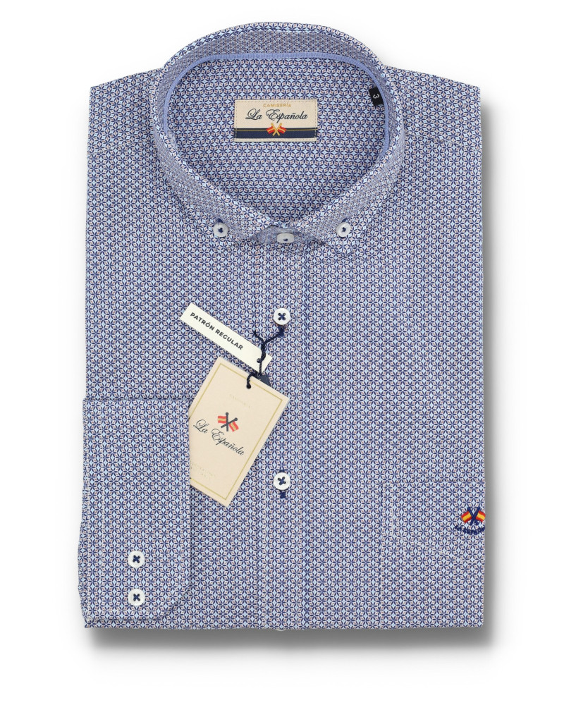 copy of copy of copy of copy of copy of copy of copy of copy of copy of Camisa algodón-lino rayas con cuello botón