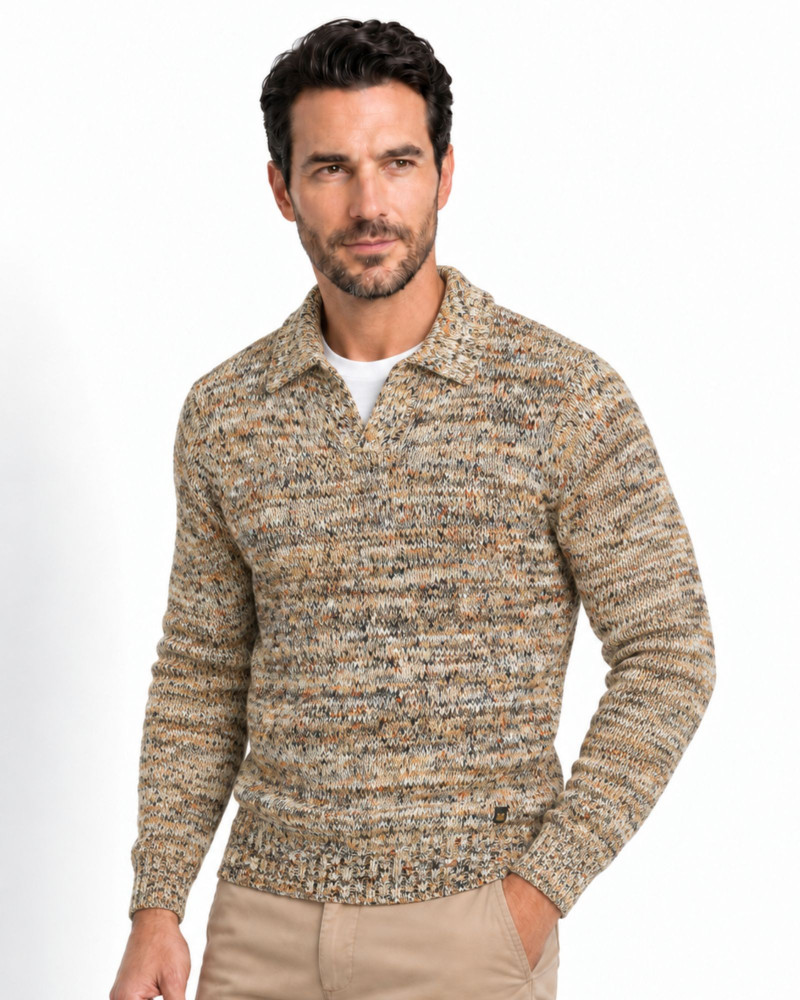 Suéter cuello V torzal serie 272 color único