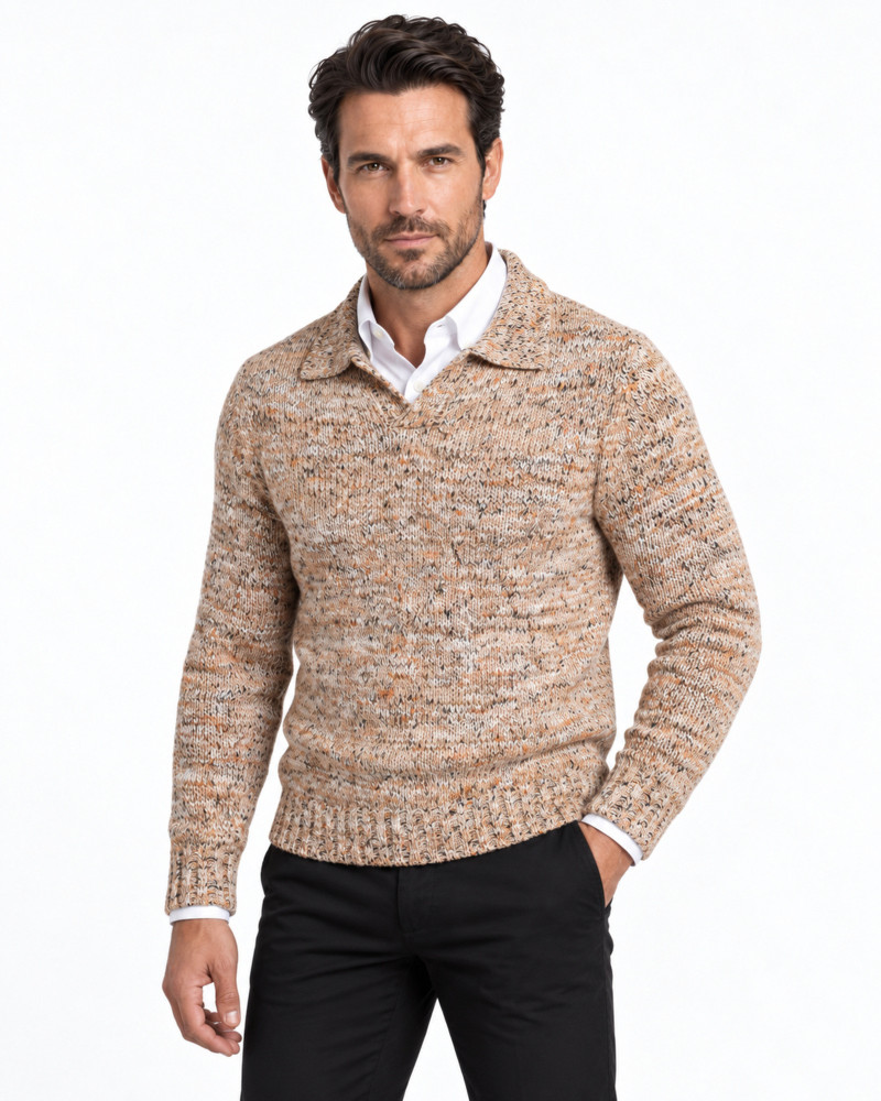 Suéter cuello V torzal serie 272 color único