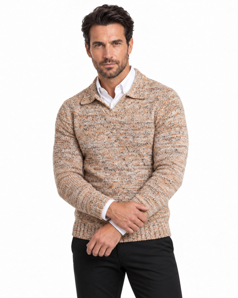 Suéter cuello V torzal serie 272 color único