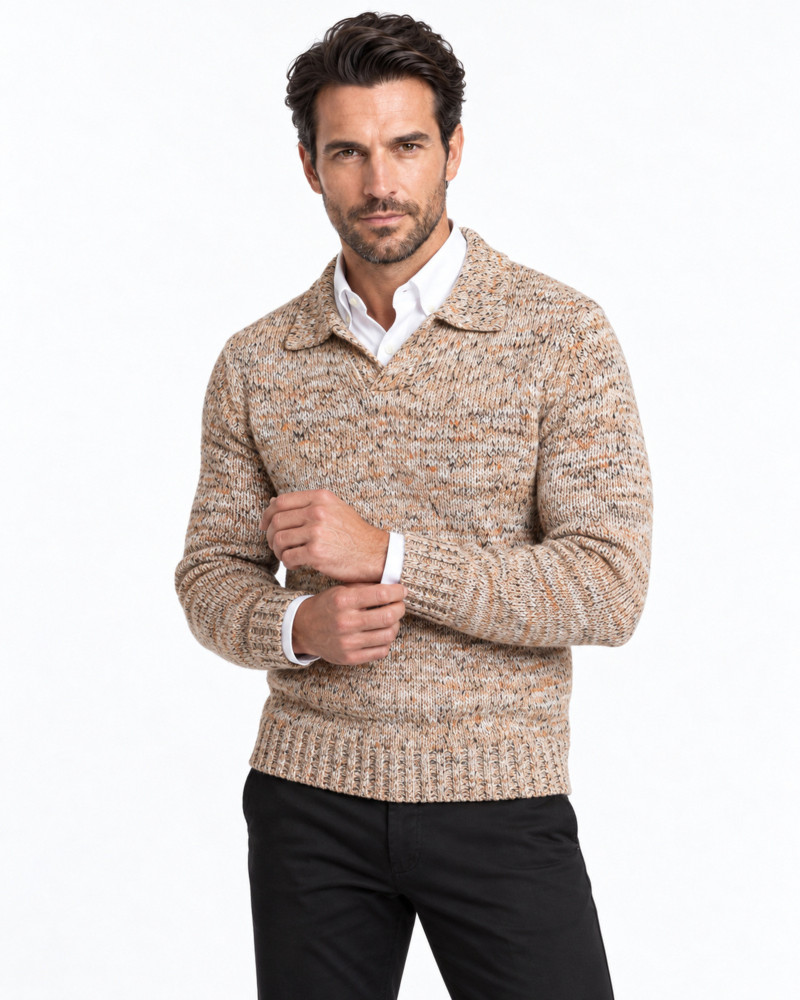Suéter cuello V torzal serie 272 color único