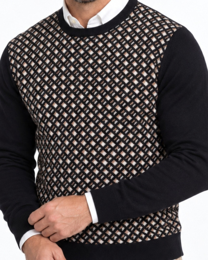 Suéter cuello caja jacquard para hombre | Martin's