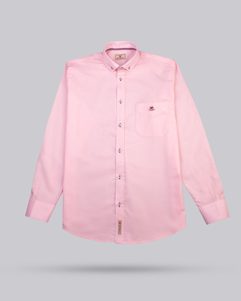 Camisa tejido oxford con bolsillo y logo bordado | La Española