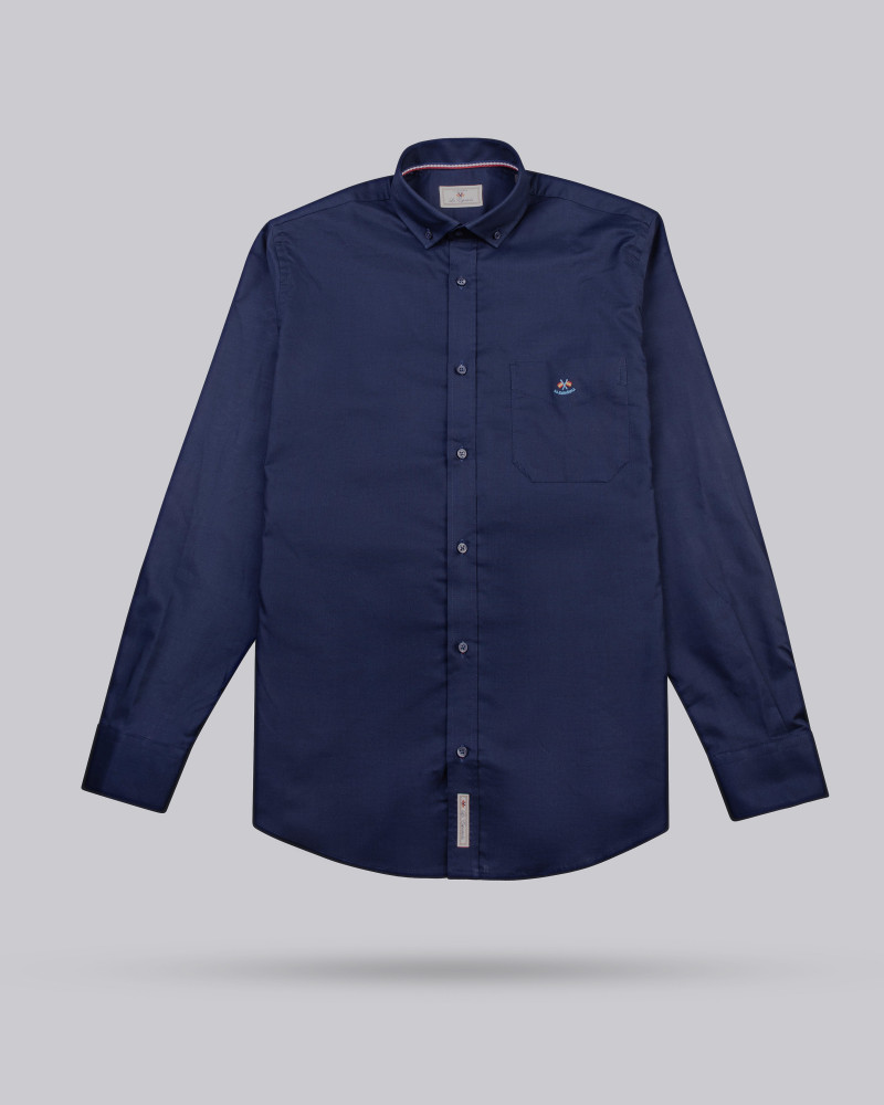 Camisa oxford con bolsillo y logo bordado hombre | La Española