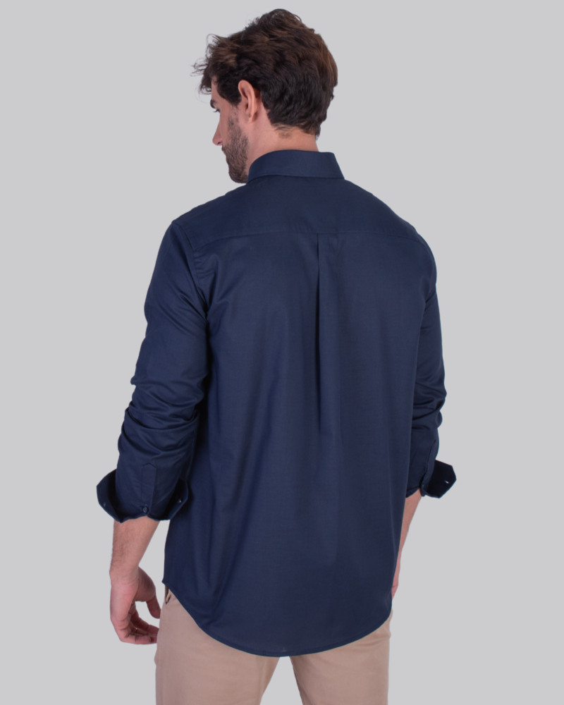 Camisa oxford con bolsillo y logo bordado hombre | La Española