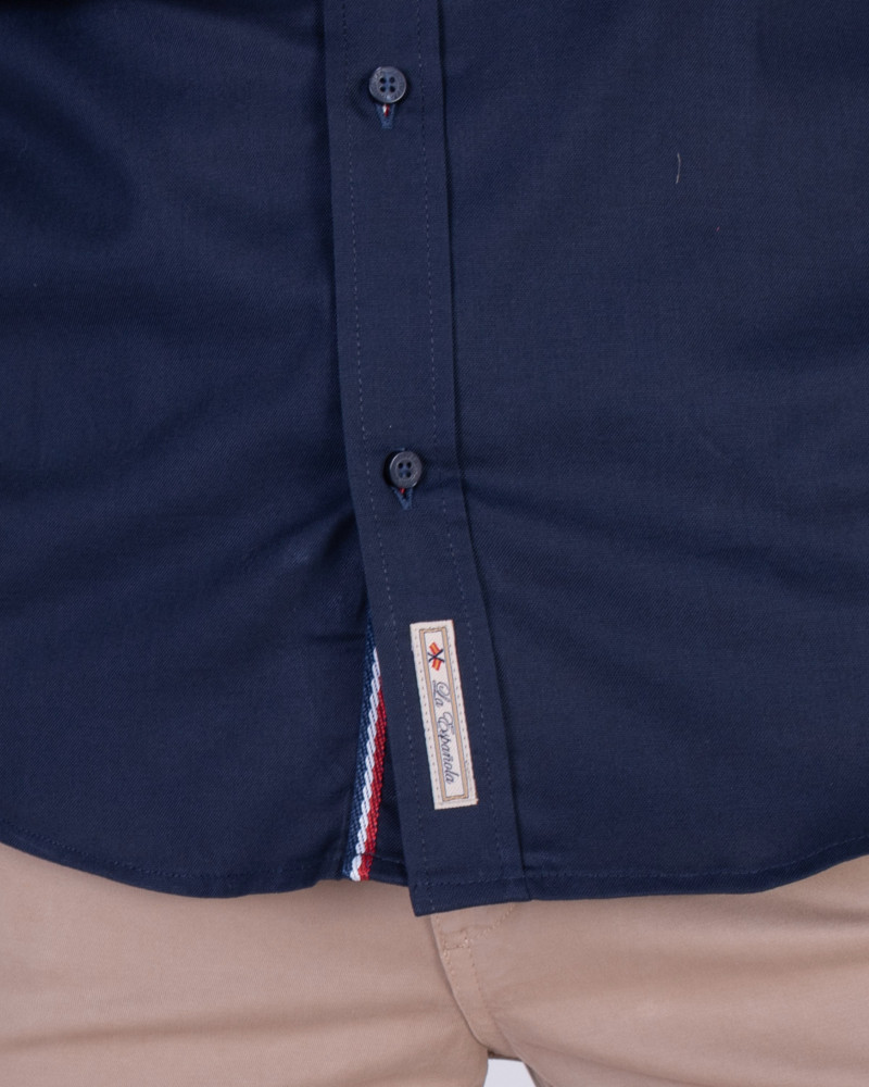 Camisa oxford con bolsillo y logo bordado hombre | La Española