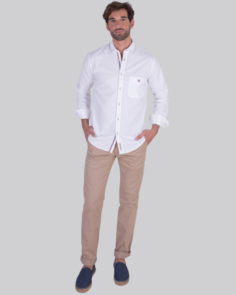 copy of copy of copy of Camisa oxford rosa con bolsillos