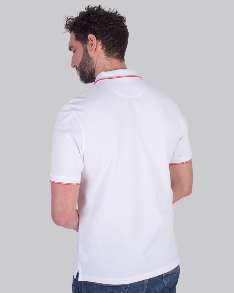 Polo algodón básico con bandera en cuello para hombre | La Española