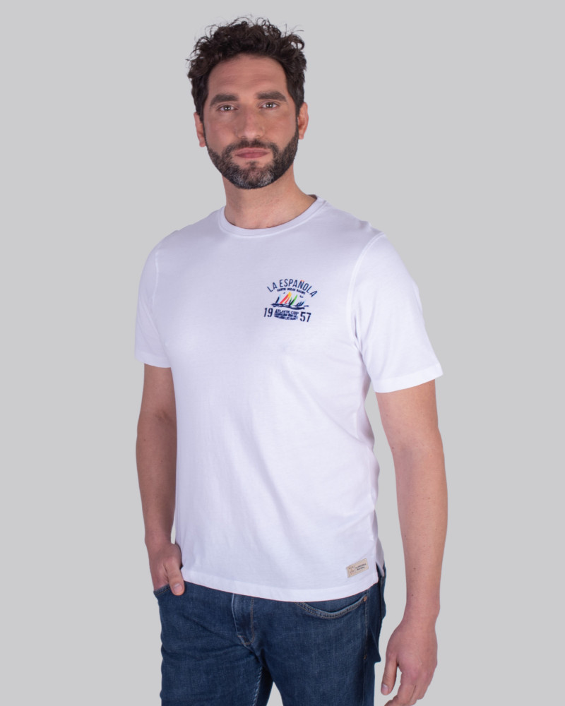 Camiseta manga corta estampado pecho y espalda | La Española