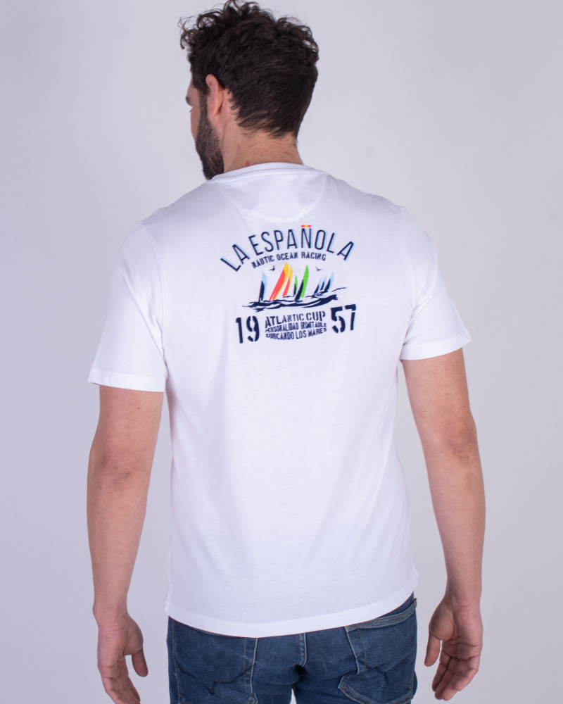 Camiseta manga corta estampado pecho y espalda | La Española