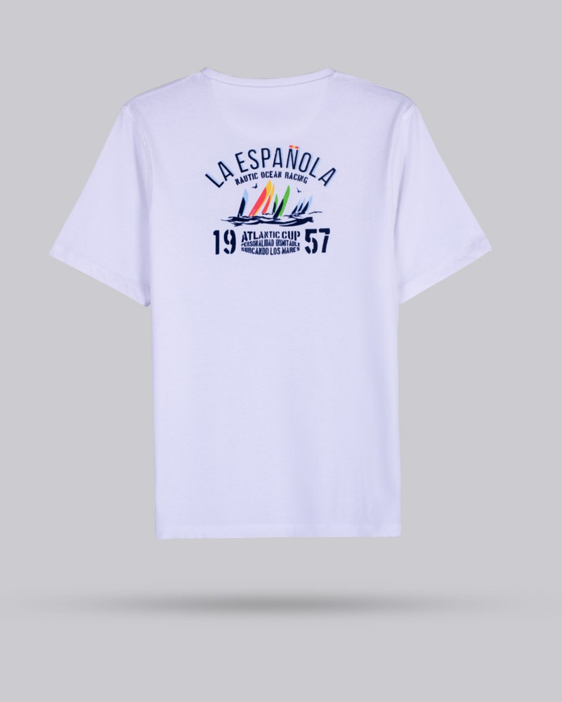 Camiseta manga corta estampado pecho y espalda | La Española