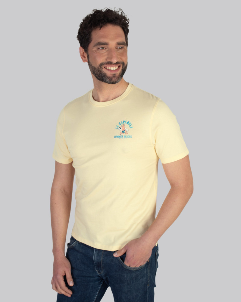 CAMISETA MANGA CORTA ALGODON ESTAMPADO PECHO Y ESPALDA