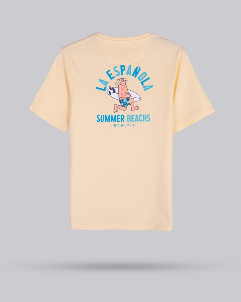 Camiseta manga corta estampado pecho y espalda | La Española