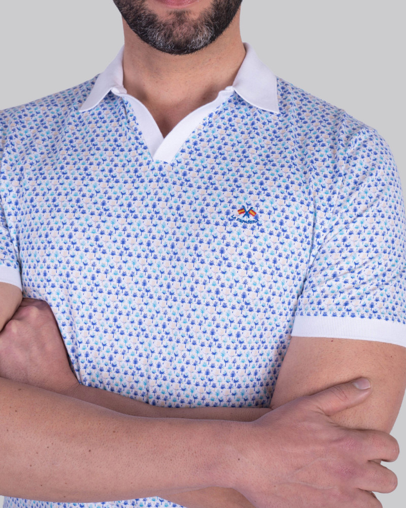 Polo manga corta estampado cuello en V | La Española