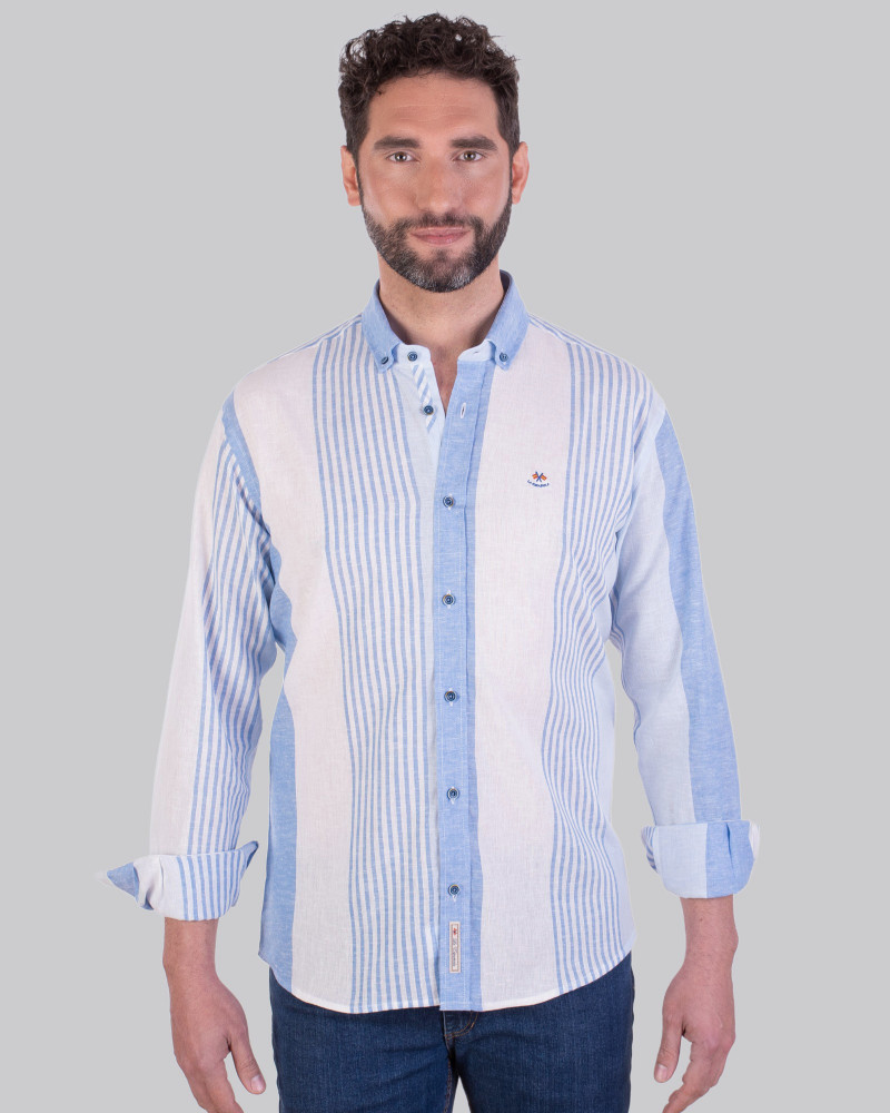 Camisa algodón estampado rayas para hombre | La Española