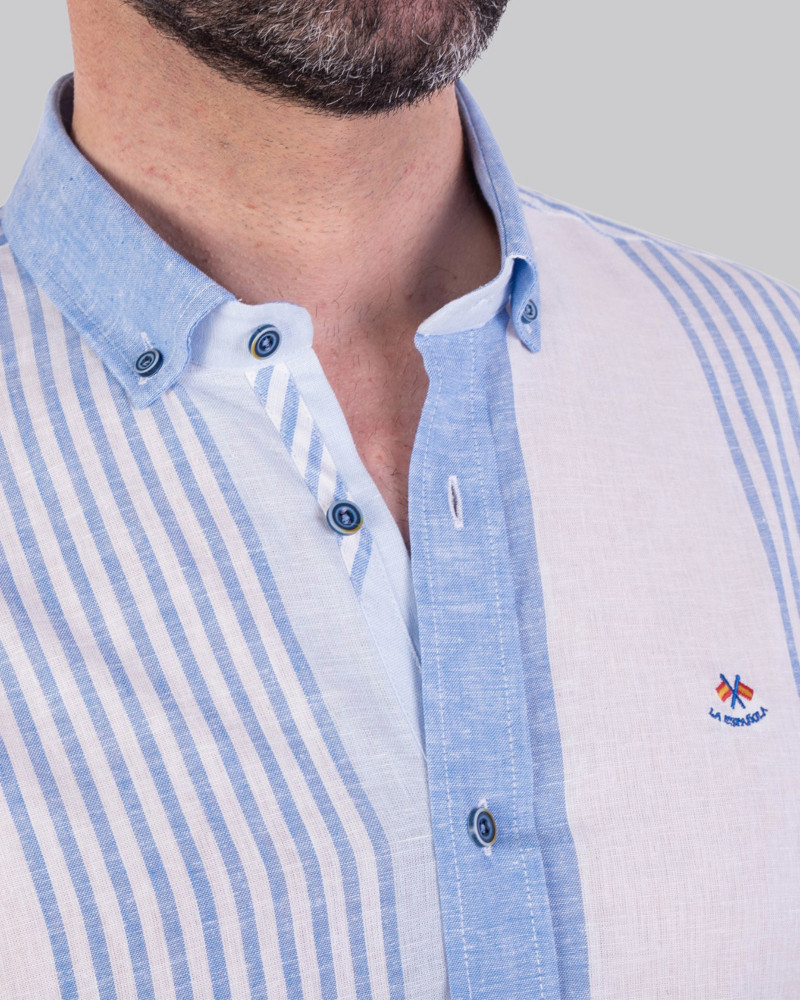 Camisa algodón estampado rayas para hombre | La Española