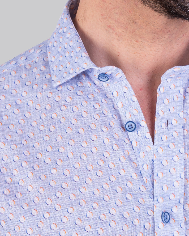 Camisa estampada cuello italiano | La Española