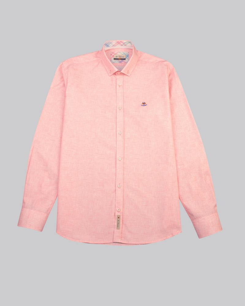 Camisa algodón lisa y cuello botón | La Española