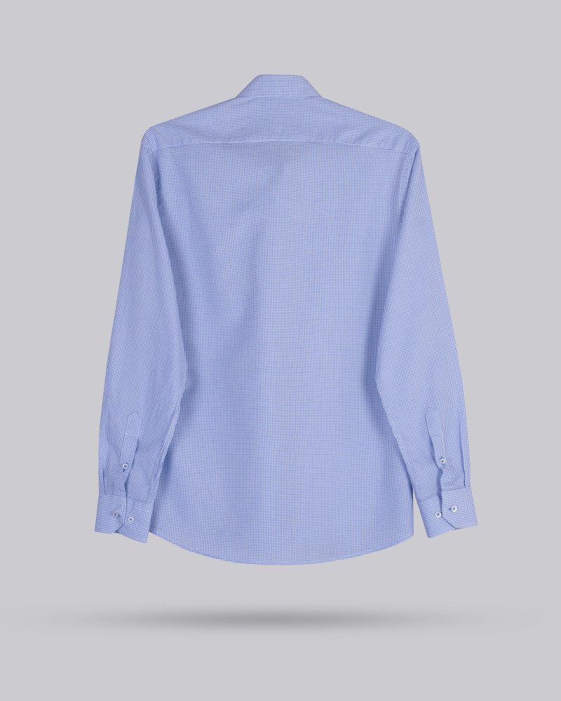 Camisa algodón estampado microcuadros hombre | La Española