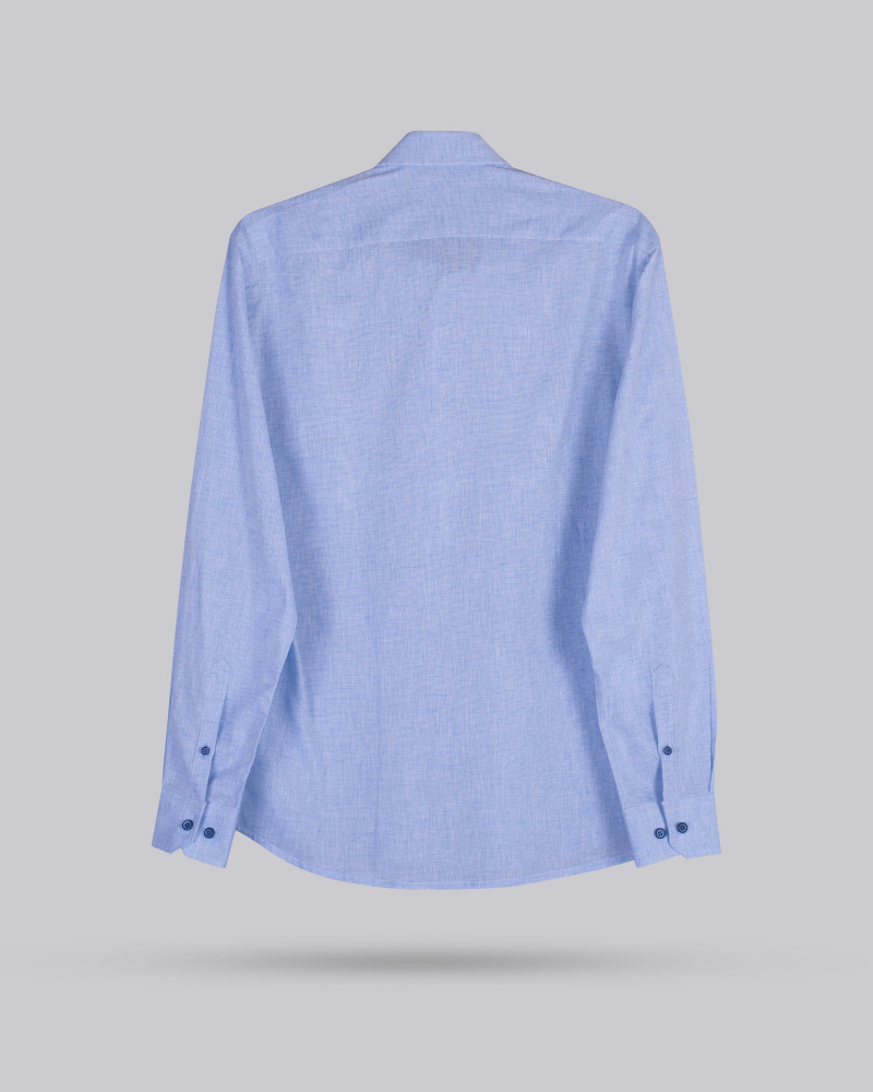 Camisa algodón/lino con cuello botón para hombre | La Española