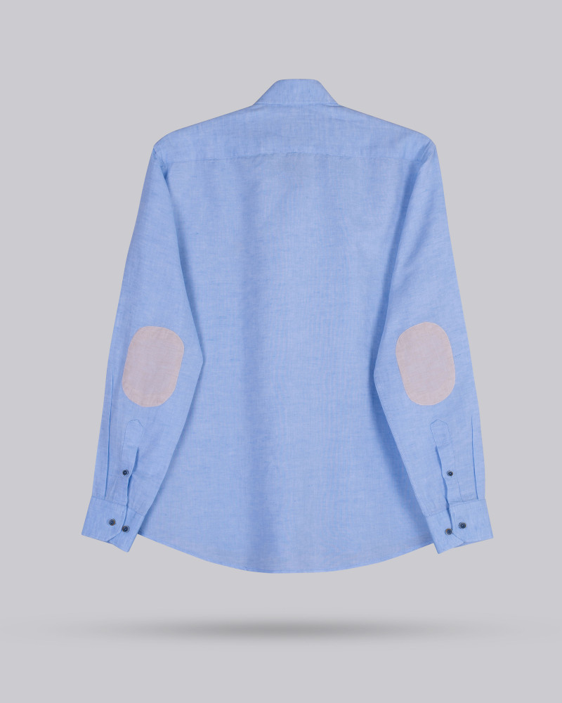 Camisa algodón/lino cuello botón y codera | La Española