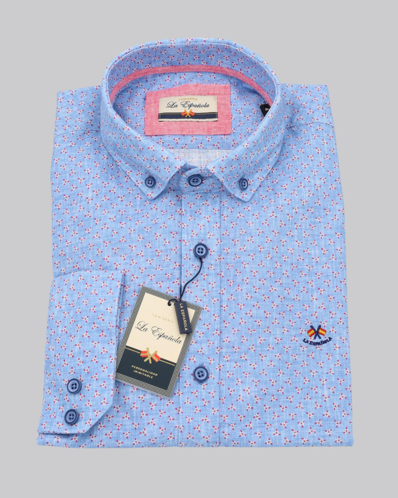 Camisa algodón estampado cuello y botón | La Española