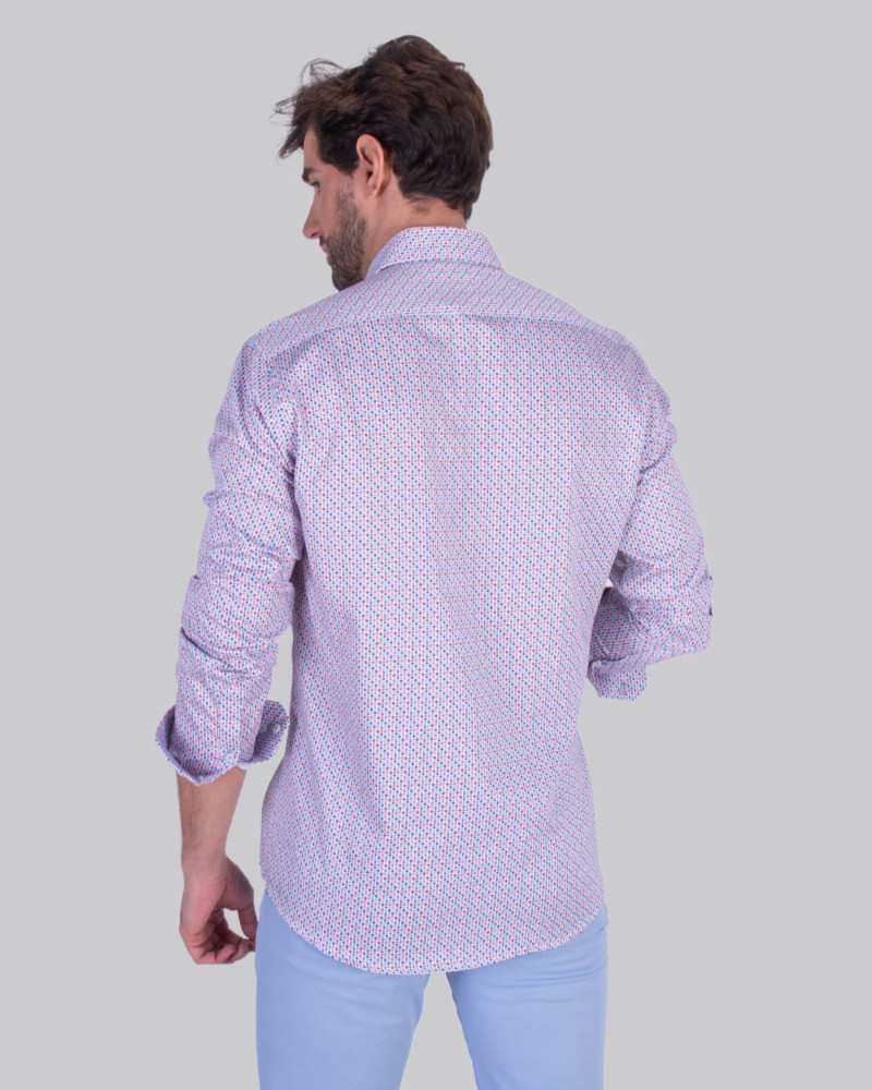 Camisa algodón estampada y cuello botón para hombre | La Española