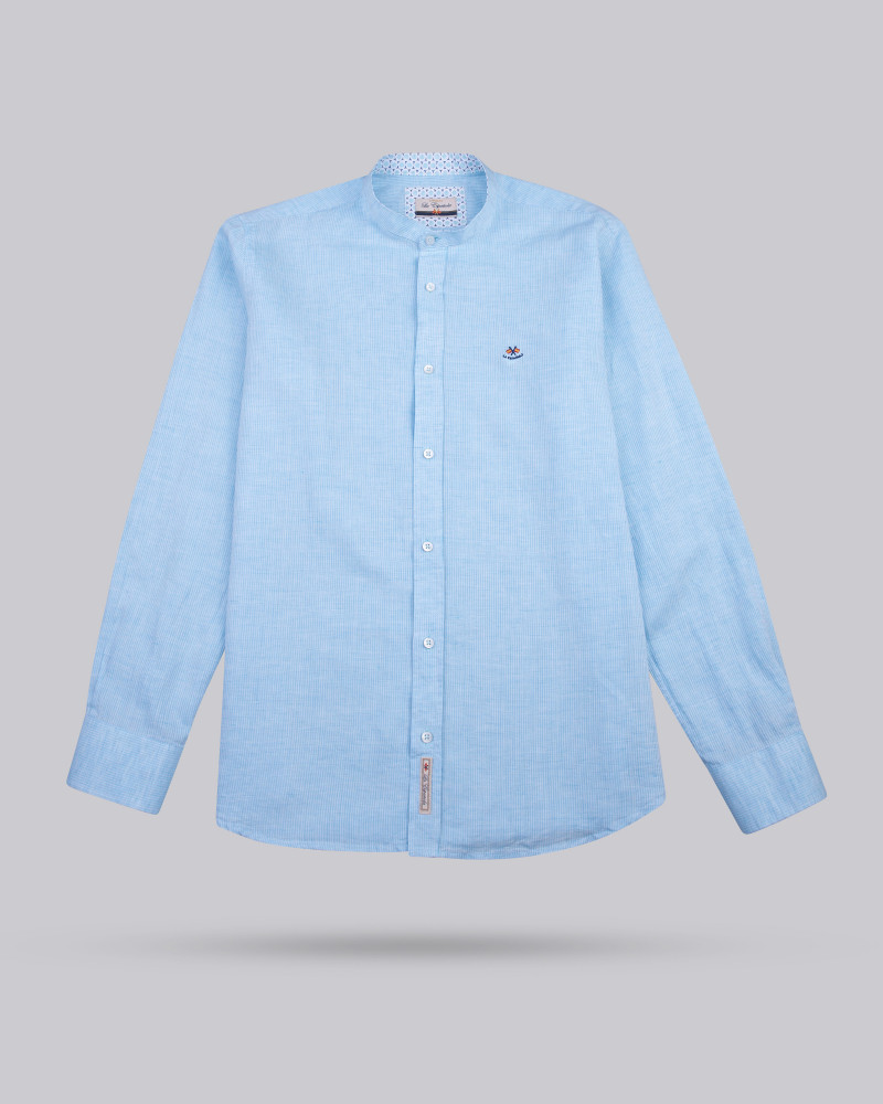 Camisa algodón/lino estampado rayas para hombre | La Española