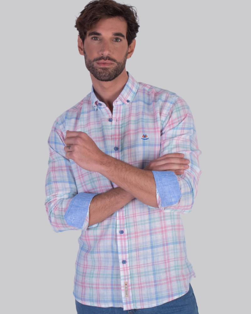 Camisa algodón estampado cuadros para hombre | La Española
