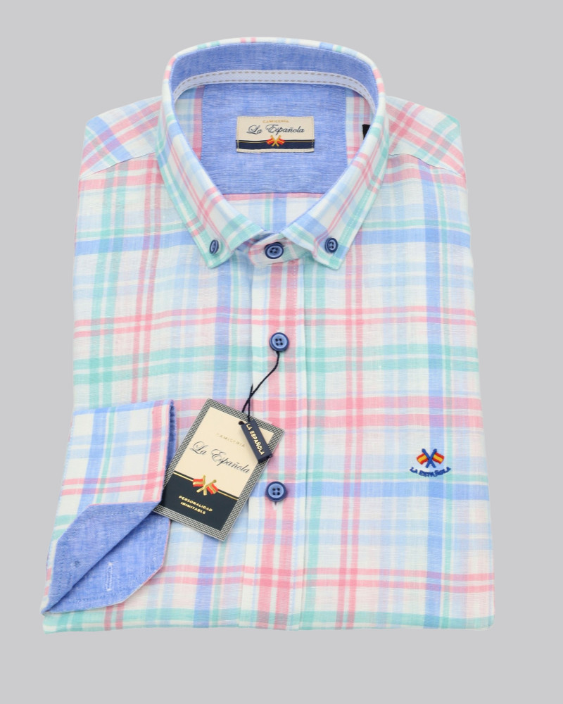 Camisa algodón estampado cuadros para hombre | La Española